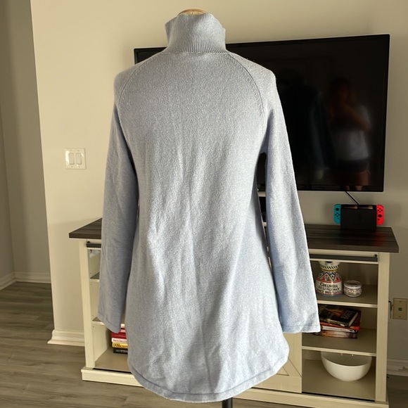 Soft Surroundings Sweater Women Small Knit Ice Blue Asymmetric Detail - Picture 6 of 10